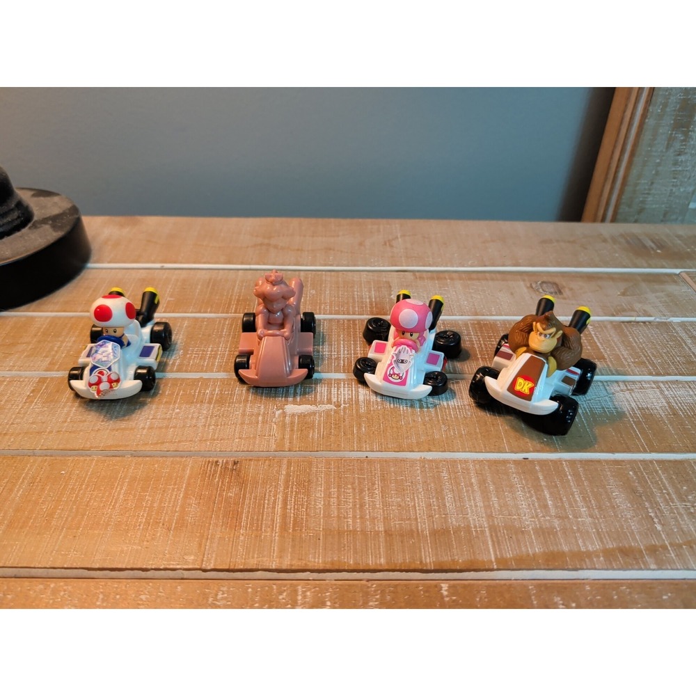 Nintendo Mario Kart Pull Back Racer Toy Lot Toad Donkey Kong Toadette Peach 6pc